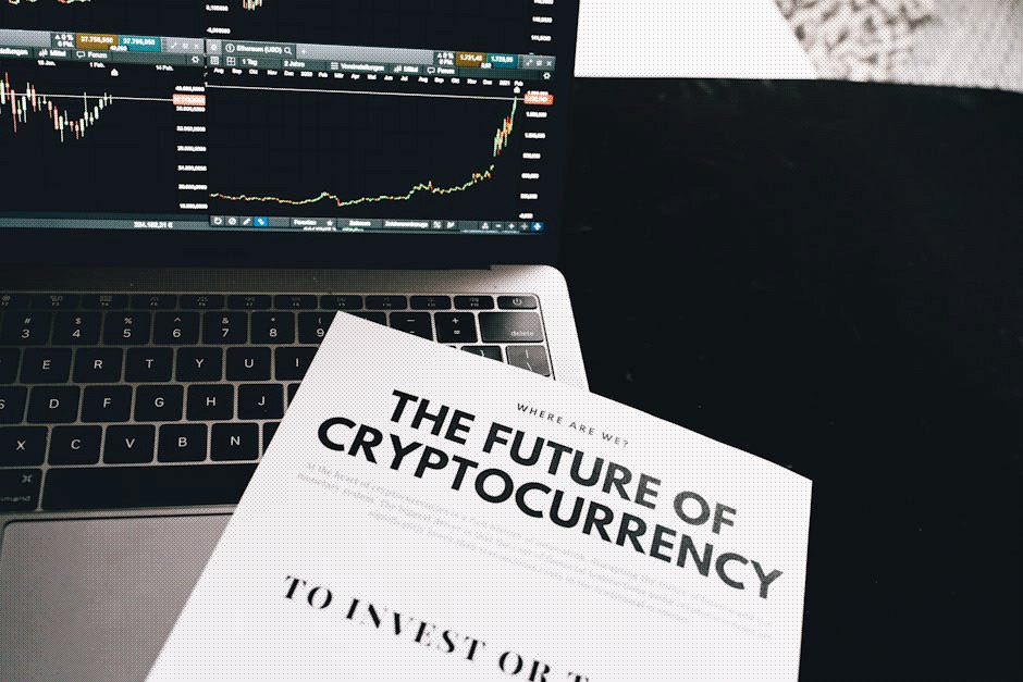 A detailed look at cryptocurrency market trends using a laptop and analytical document.